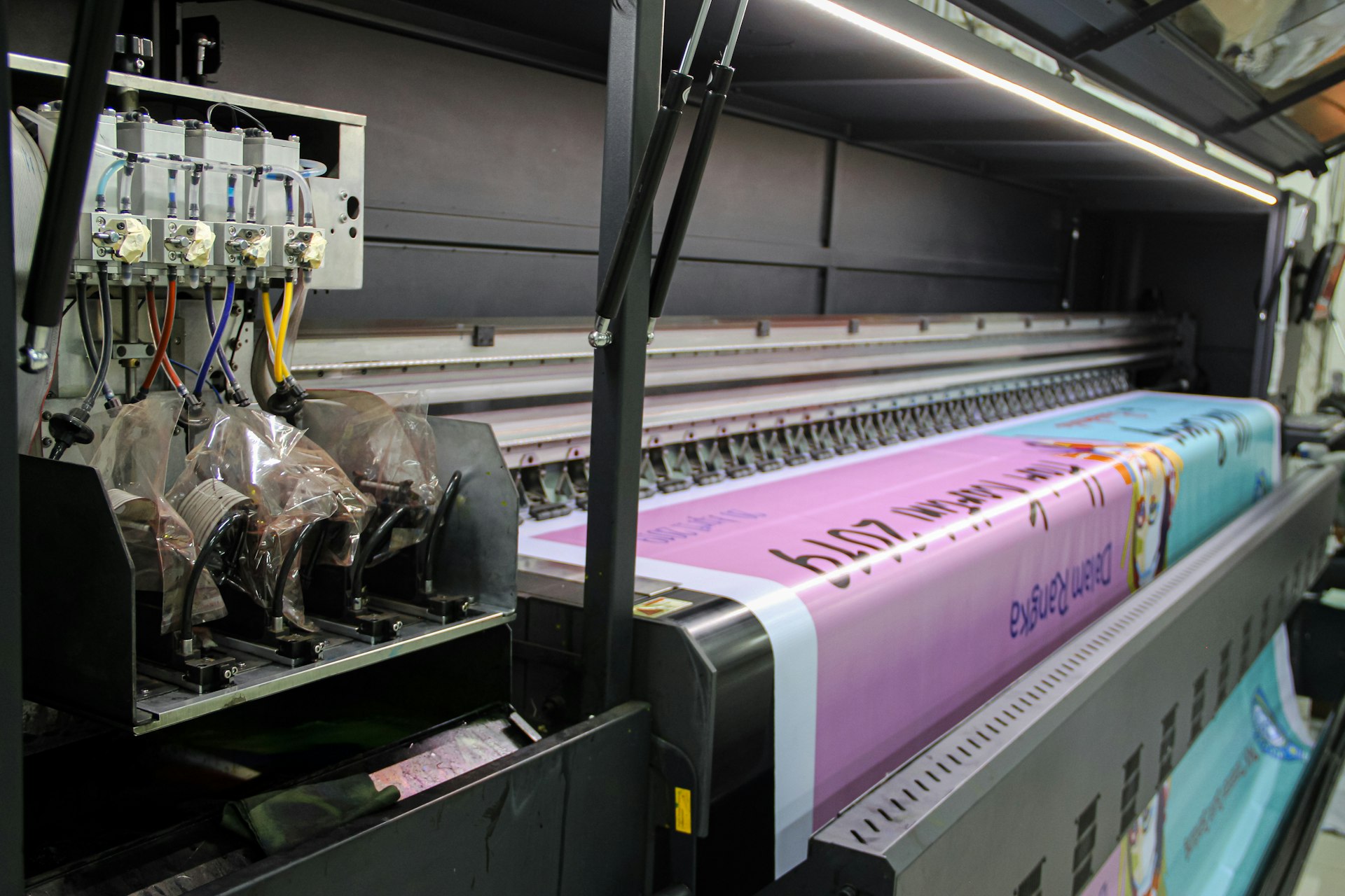 a large machine with a lot of papers on it